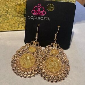 Paparazzi Gold Filigree Dangle Earrings